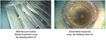 Image Examples using a Hawkeye Video Borescope